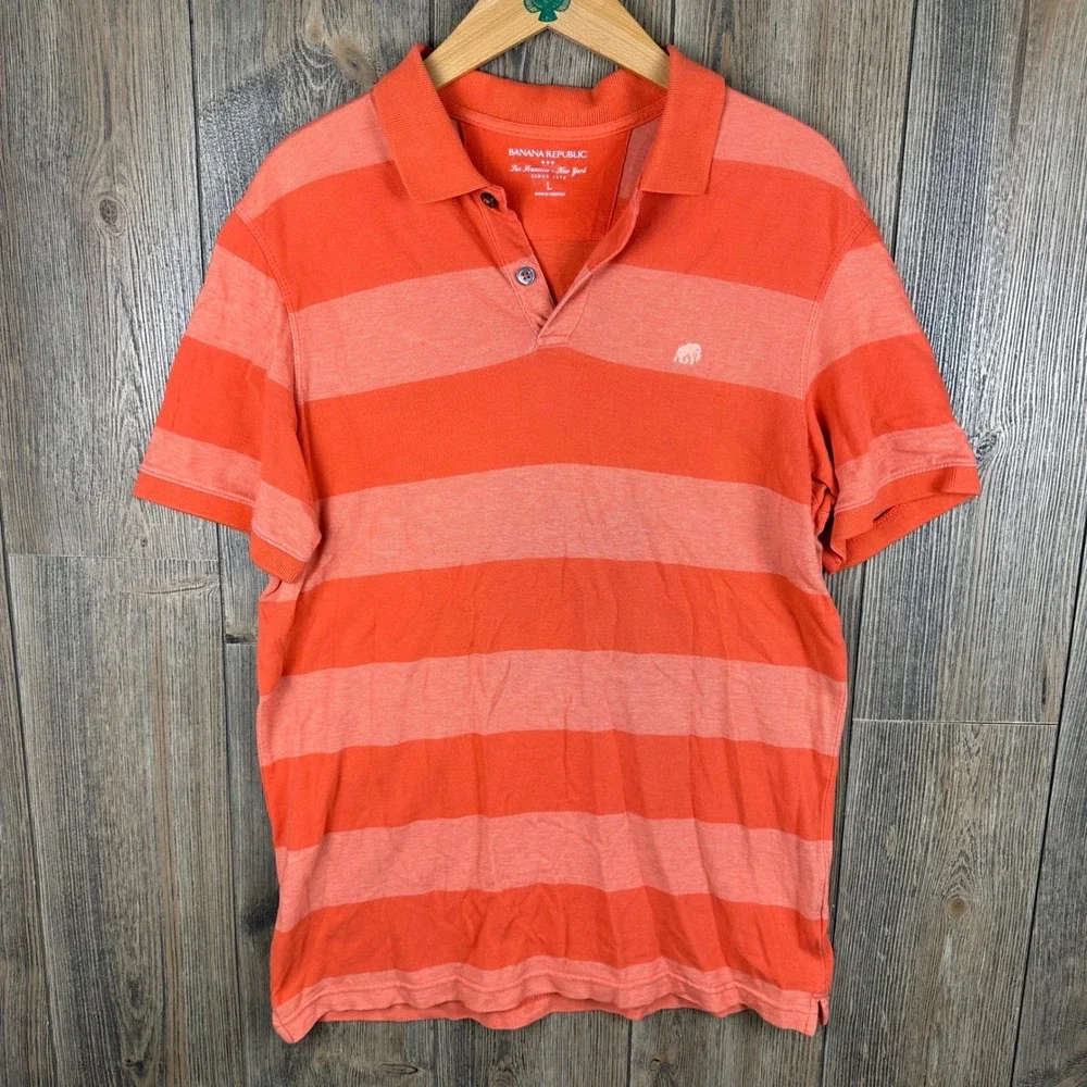 Banana Republic Lot of 8 Polo Shirts Men Size Large Short Sleeve Casual Cotton